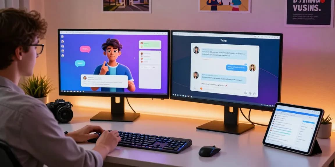 Engaging with crushon ai character chat on sleek workspace screens