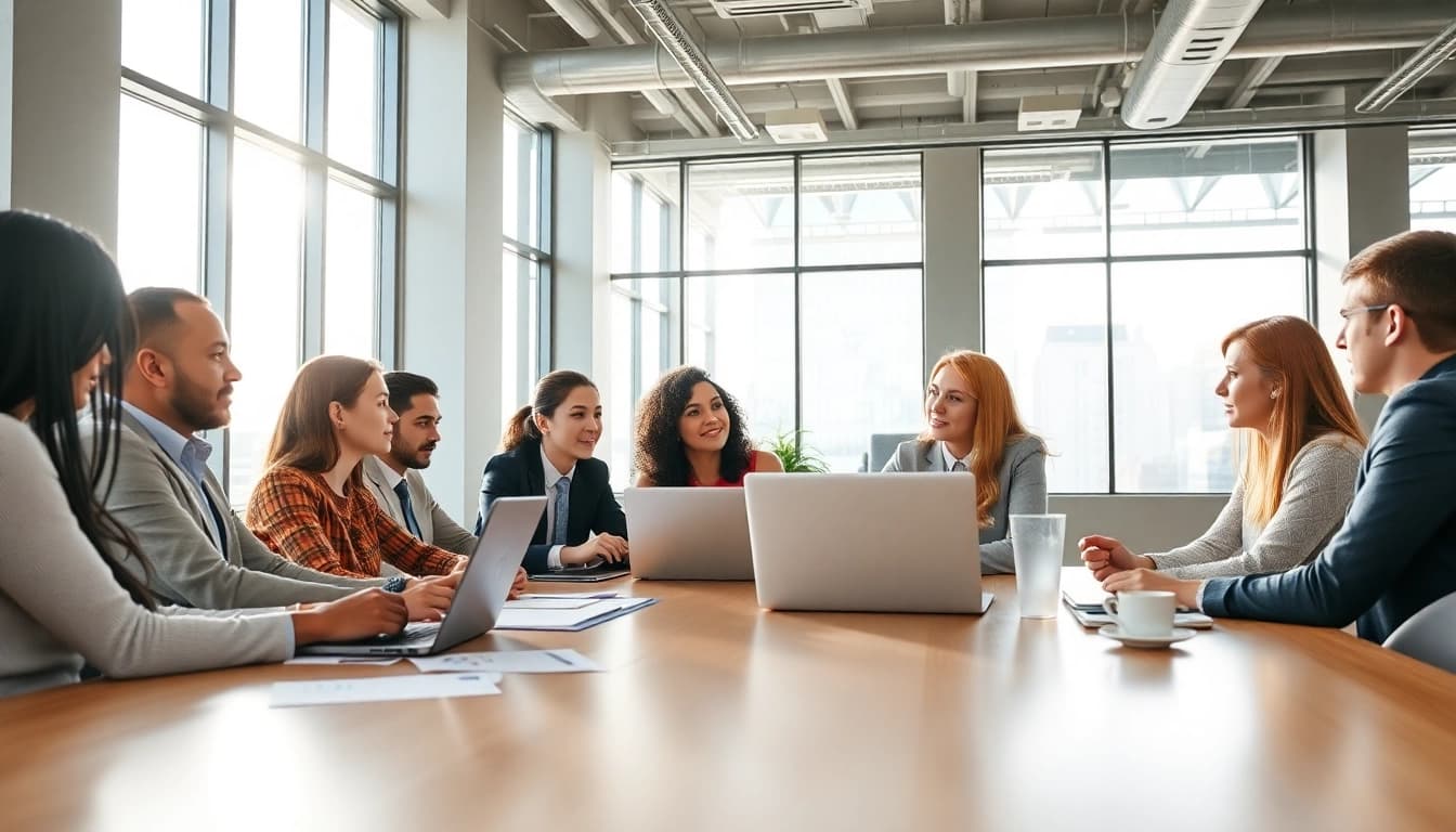 Collaborative strategy session at https://fhpts.com showcasing team innovation in a modern office.