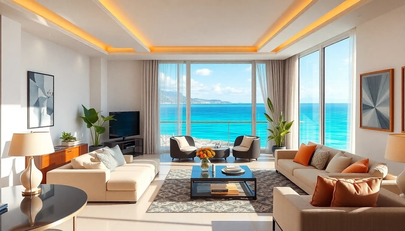 View of a beautiful Alanya apartment for rent showcasing modern interior design.