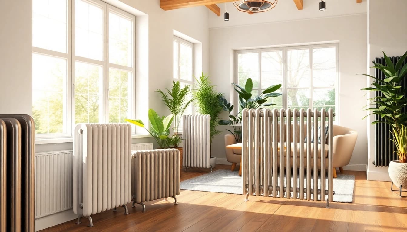 heizkörper kaufen moderne Heizkörper in einem stilvollen Wohnzimmer mit natürlichen Licht