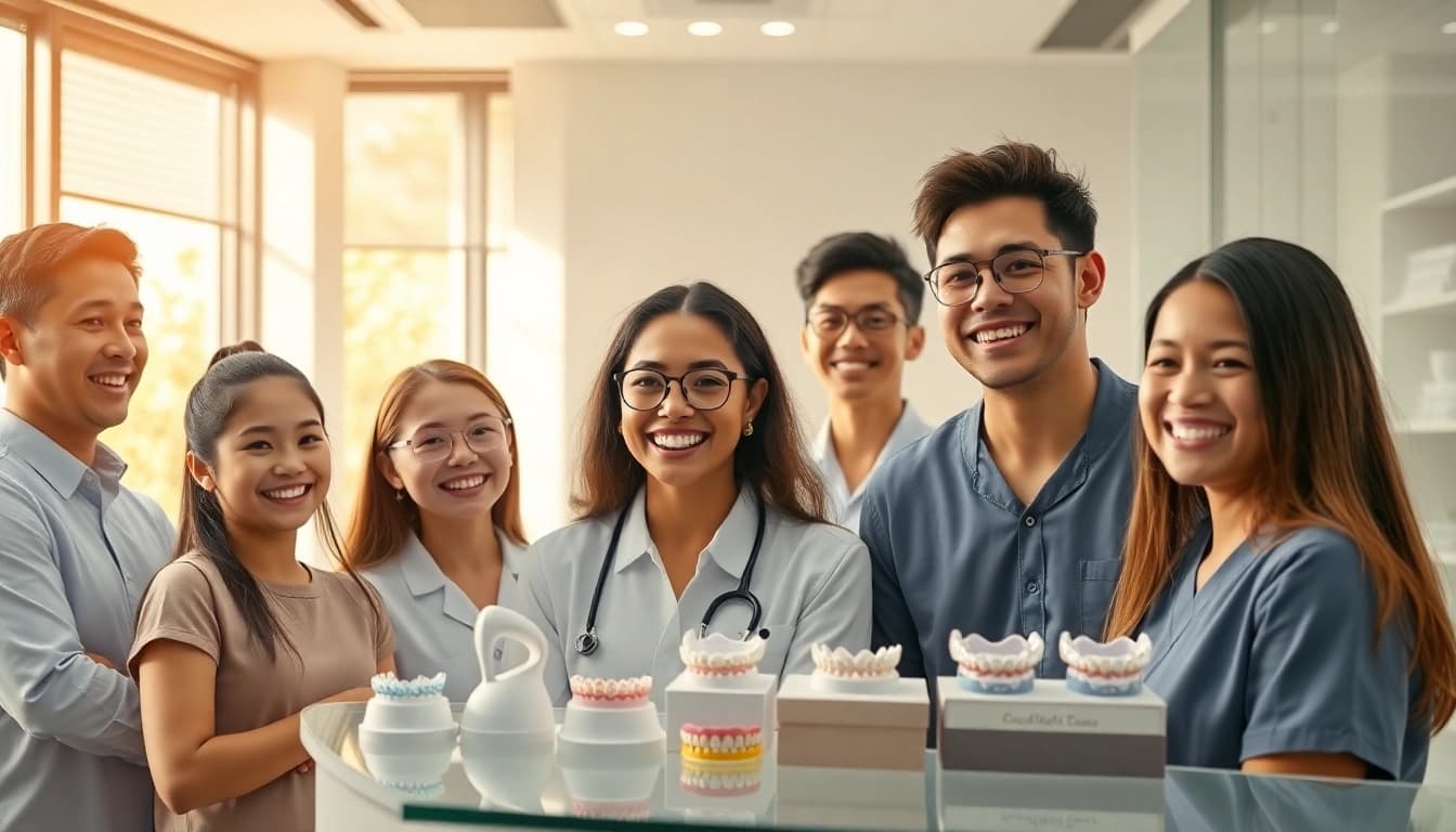 Braces options showcased at a dental clinic in Cheras, highlighting orthodontic braces in cheras.
