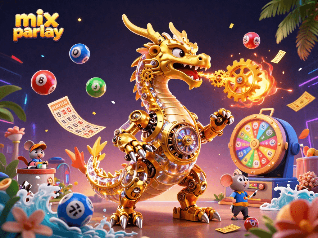 Experience the thrill of mix parlay with a vibrant 3D casino scene showcasing fantastic characters and dynamic game elements.