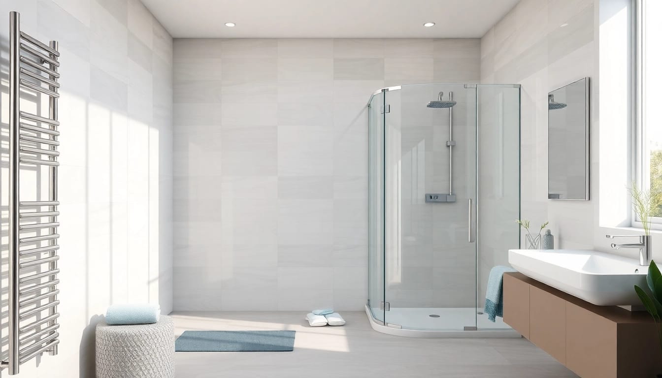 Entdecken Sie sonni sanitär Produkte in einem modernen Badezimmer mit stilvollen Duschkabinen.