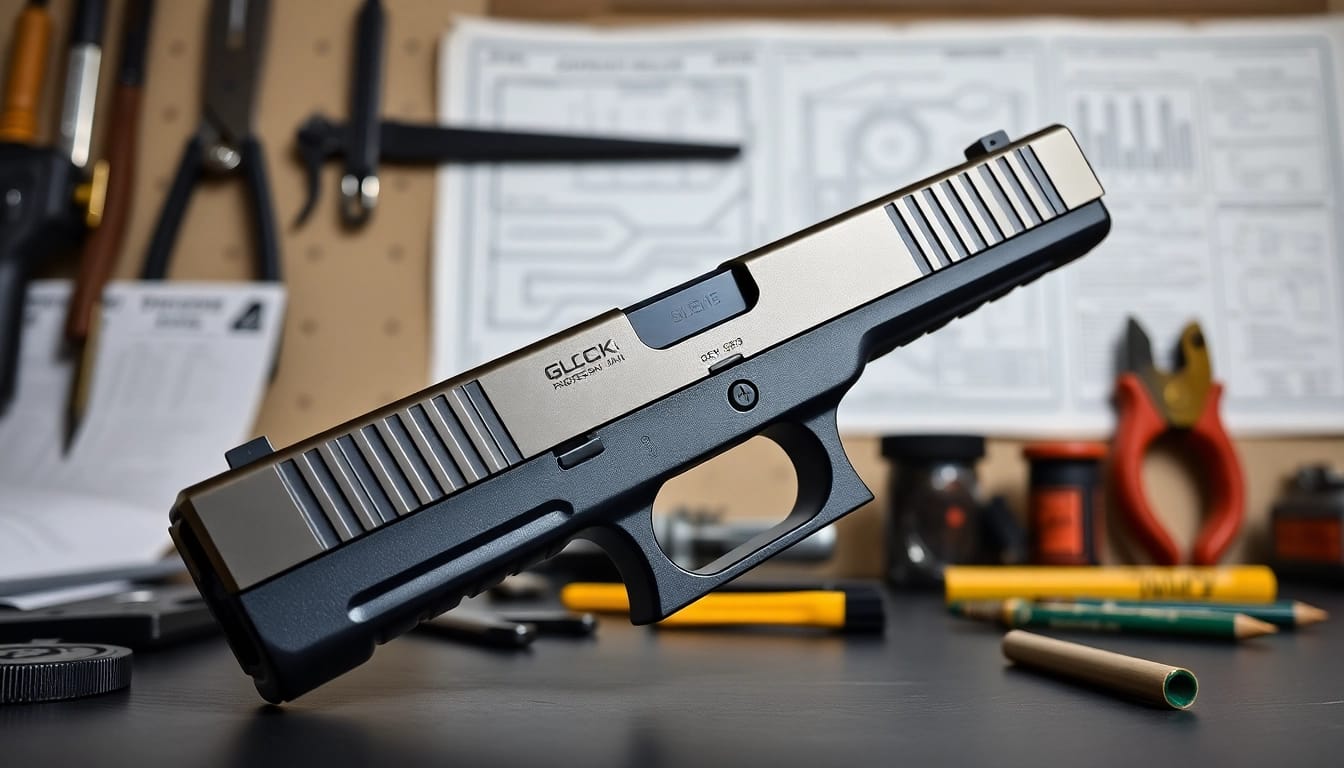 Showcase of Glock 19 Gen 3 OEM slide emphasizing its quality and craftsmanship.