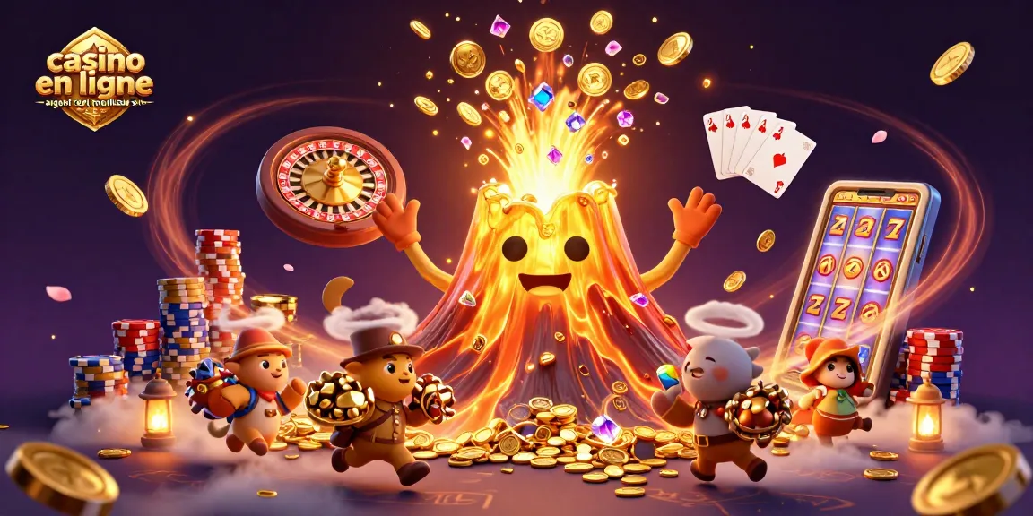 Illustration dynamique des jeux de casino en ligne argent réel avec des éléments captivants et la mention de "casino en ligne argent réel meilleur site".