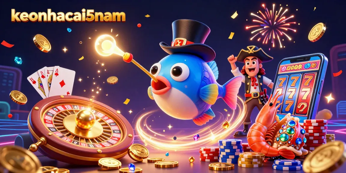 Engage with keonhacai5nam's thrilling deep-sea casino adventure, featuring delightful characters and sparkling treasures.