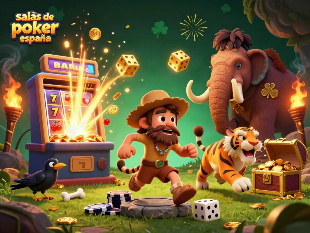 Salas de póker online España donde los jugadores disputan con fichas y dados en un entorno animado.