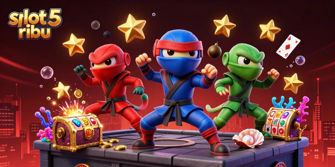 Engaging scene depicting slot 5 ribu, where chameleons perform martial arts with casino-themed elements.