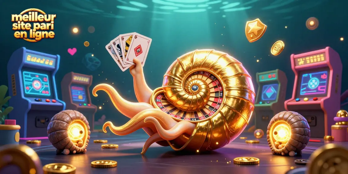 Visualisez le meilleur site de pari en ligne avec un nautilus géant et des jeux 3D éclatants.