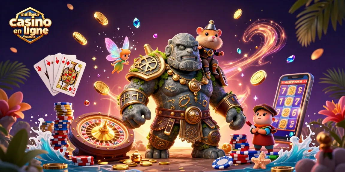 Visualisez le meilleur casino en ligne France avec un golem de pierre animé, une fée magique et un hamster chevalier