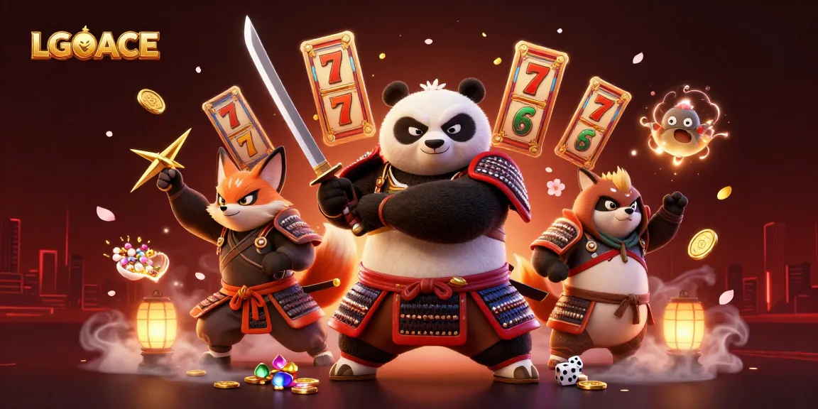 LGOACE players enjoy slot gaming amidst a vibrant casino scene with energetic characters and dynamic elements.