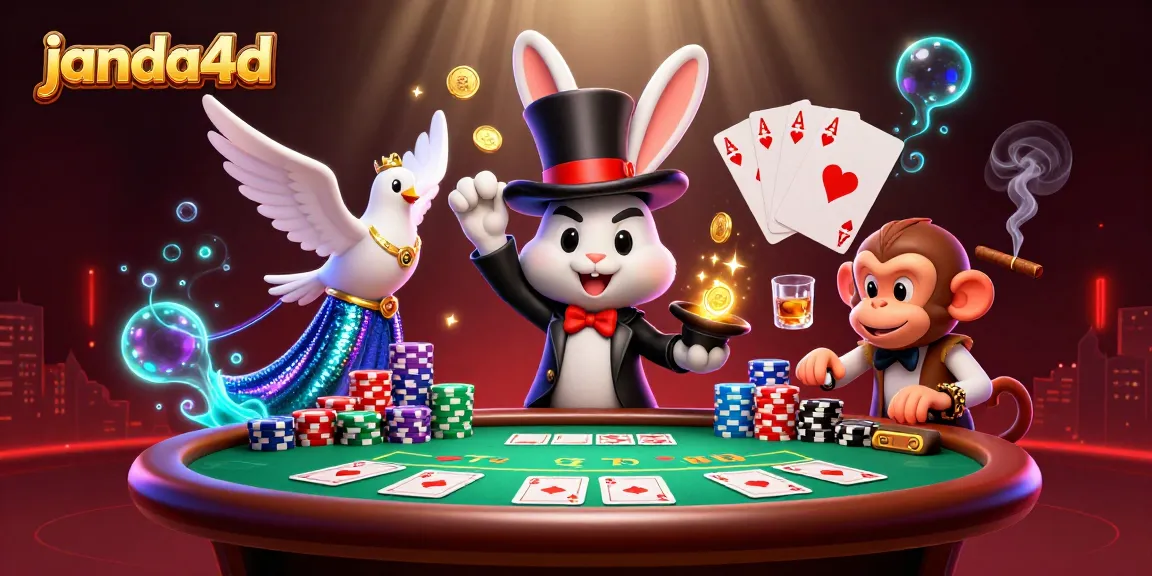 janda4d menyuguhkan ilustrasi 3D dengan kelinci dan merpati glamor di kasino, menang besar!