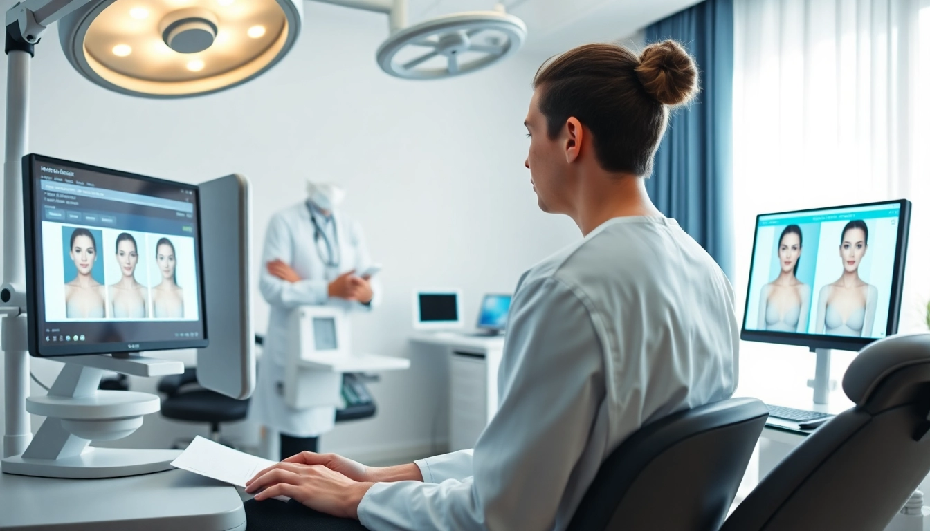 Behandlungsraum in der plastischen Chirurgie Hamburg mit einem beratungsgespräch.