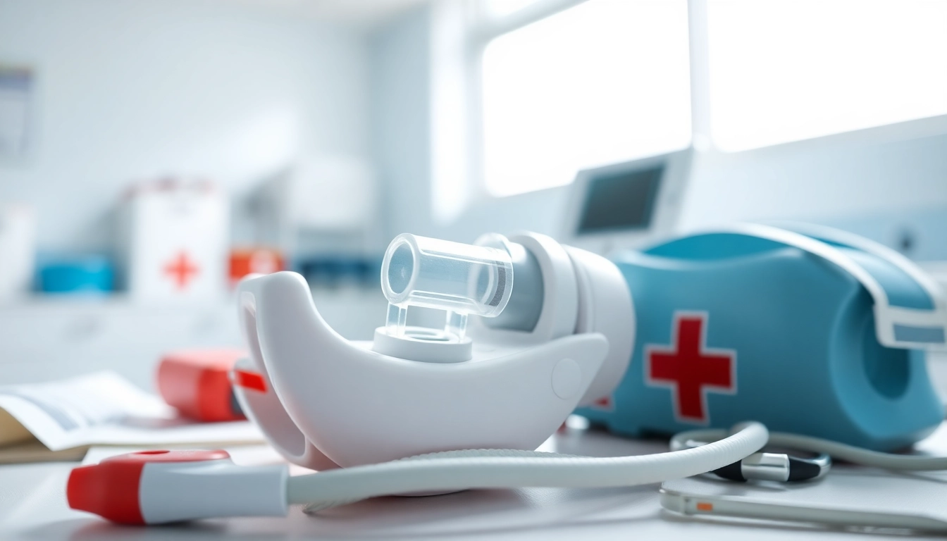 Showcasing a choking rescue device designed for quick airway clearance in emergencies.