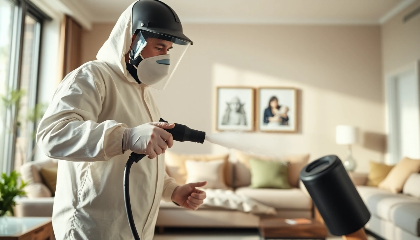 Effective bed bug removal process demonstrated by a professional pest control expert.