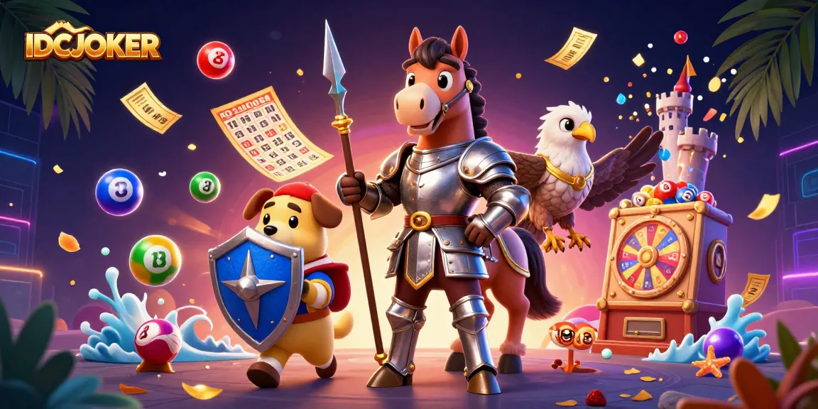 Experience thrilling gameplay with IDCJOKER’s vibrant casino elements in this colorful 3D illustration.