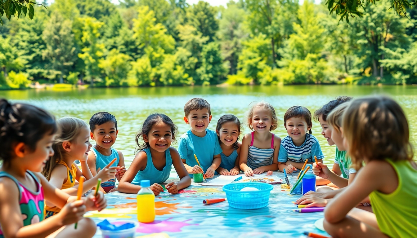 Children happily participating in fun activities at a summer youth camp.