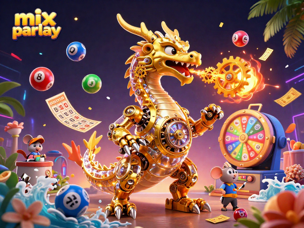 Experience the thrill of mix parlay with a vibrant 3D casino scene showcasing fantastic characters and dynamic game elements.