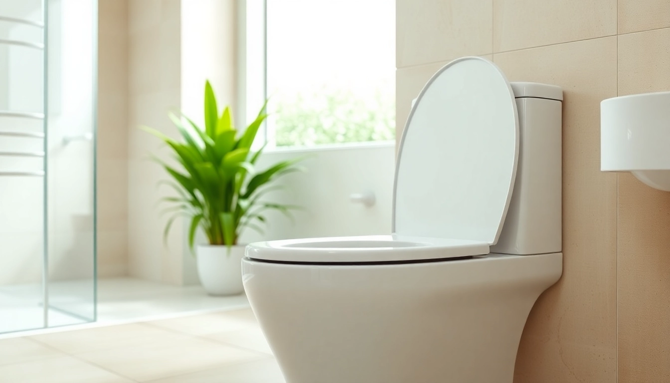 Copri wc moderno in un bagno elegante con dettagli raffinati e un design minimalista.