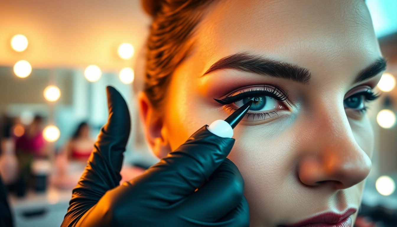 Using a tattoo eyeliner pen for precise, stunning eye makeup application.