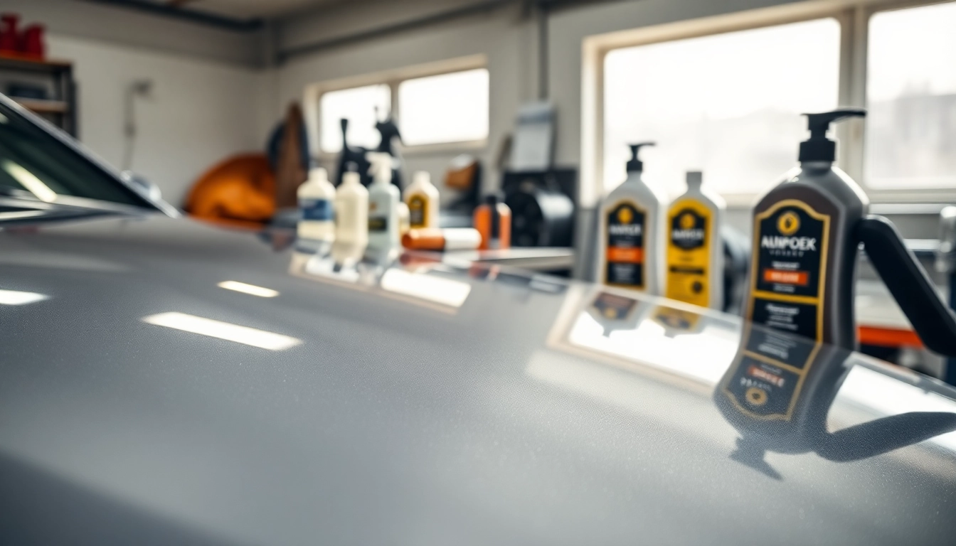 Enhance shine and protection with paste wax car detailing tools on an elegant car hood.