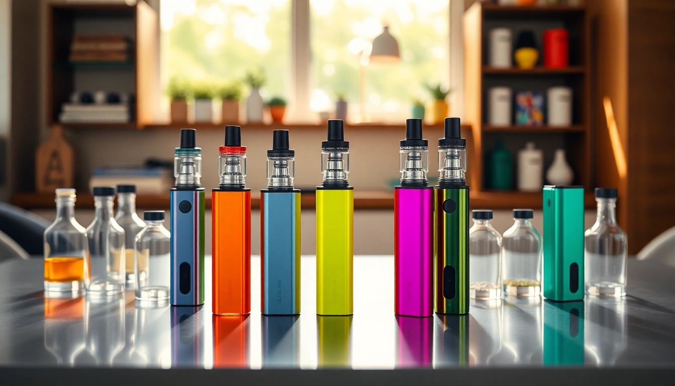 Showcase vibrant disposable vape collection with diverse flavors and sleek designs on display.