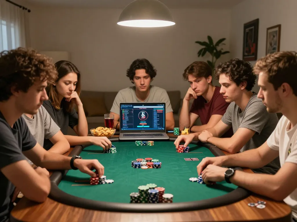 Engaging home poker game highlighting hidden wiki onion-inspired strategies and social interaction.