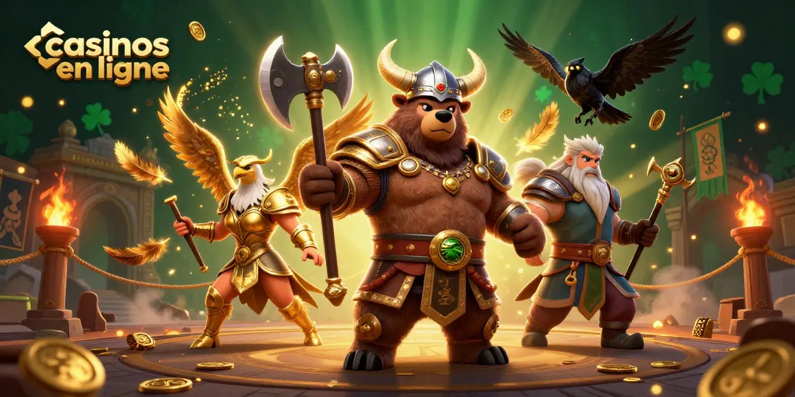 Les meilleurs casinos en ligne animés par un ours viking et une valkyrie dans un décor riche et dynamique.