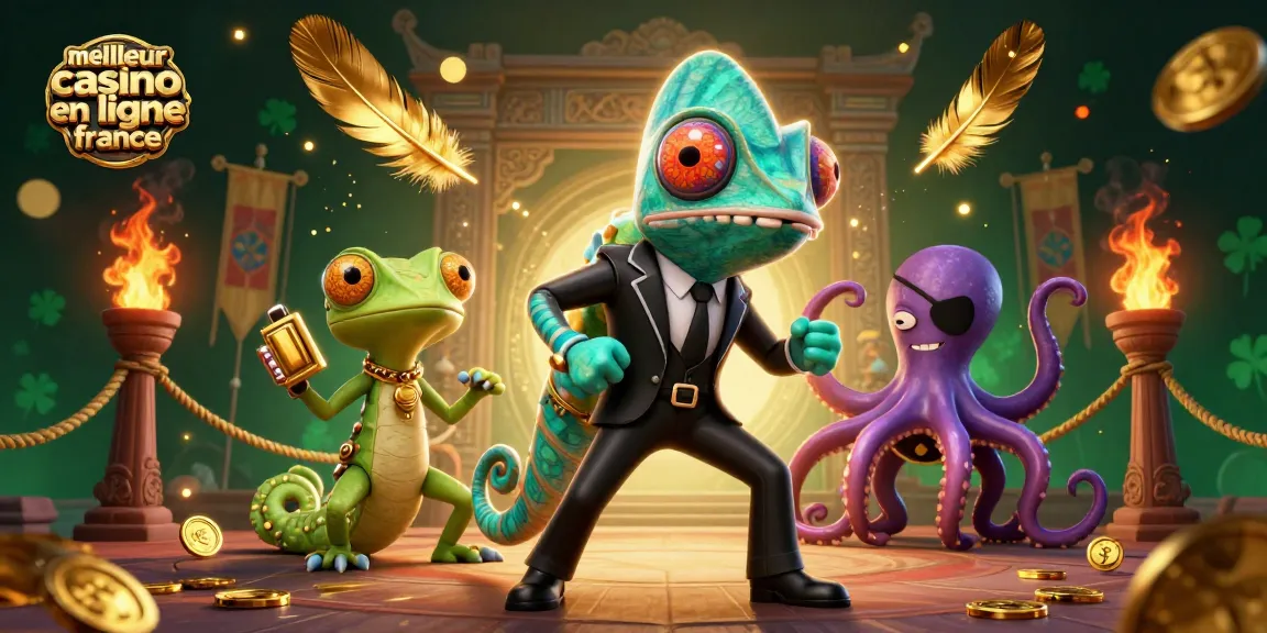 Meilleur casino en ligne France : Illustration dynamique d'agents secrets aux jeux d'argent.