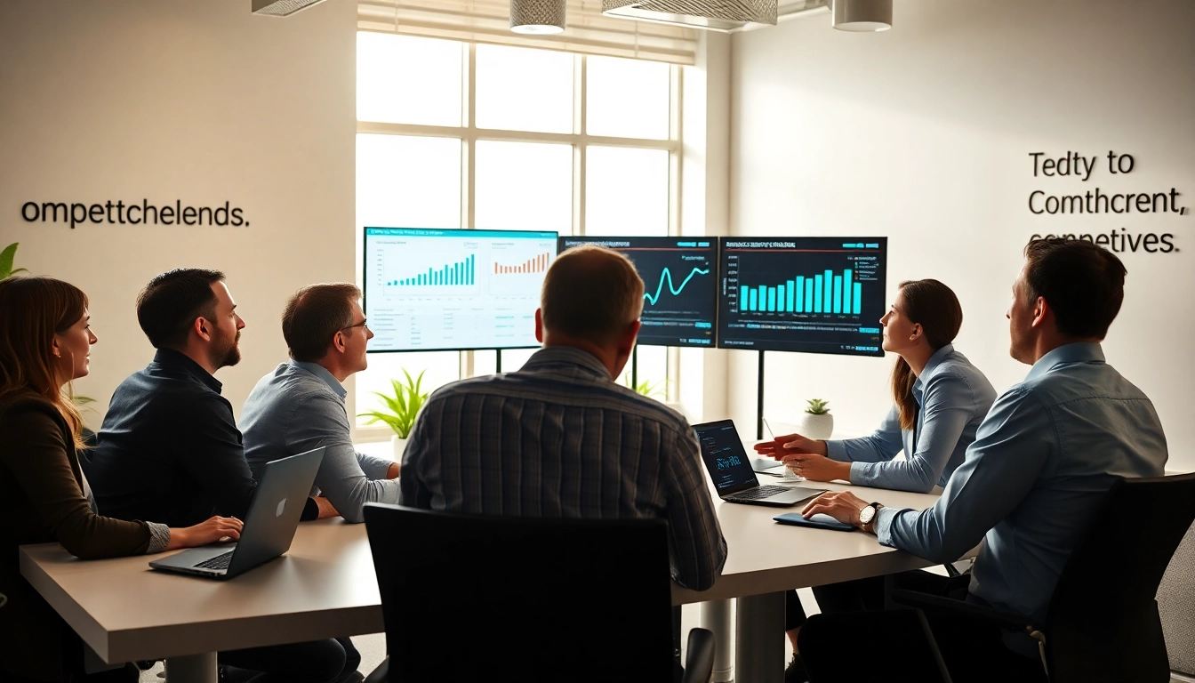 Analyze AI for competitive intelligence strategies in a collaborative office environment.