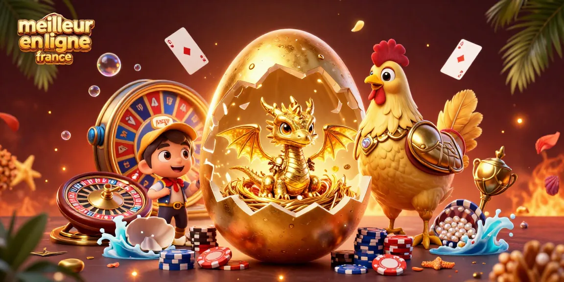 Découvrez le meilleur casino en ligne France avec une scène dynamique illustrant un dragon doré sur des jetons de poker.