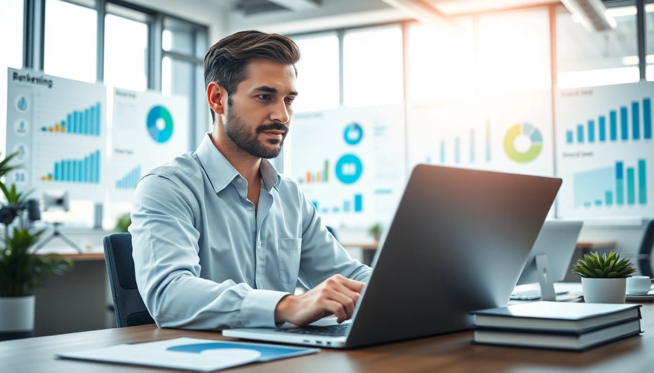 Conducting a Content Gap Analysis in a professional office setting with data visualizations.