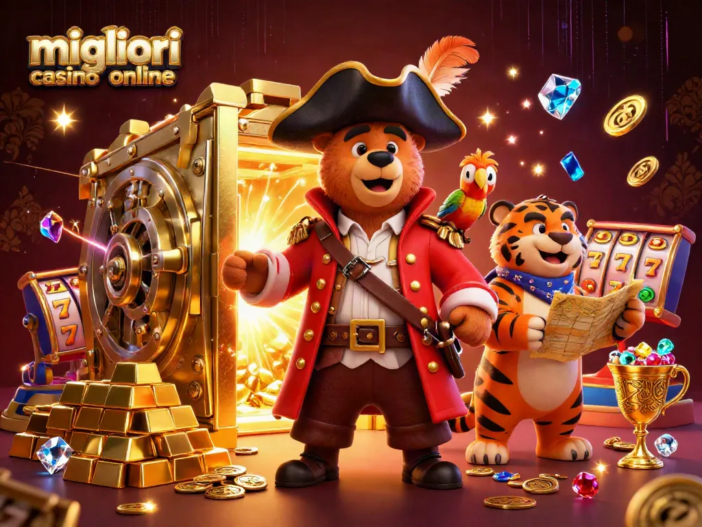 Scopri i migliori casino online con un'illustrazione 3D di un'ambientazione ludica e coinvolgente.