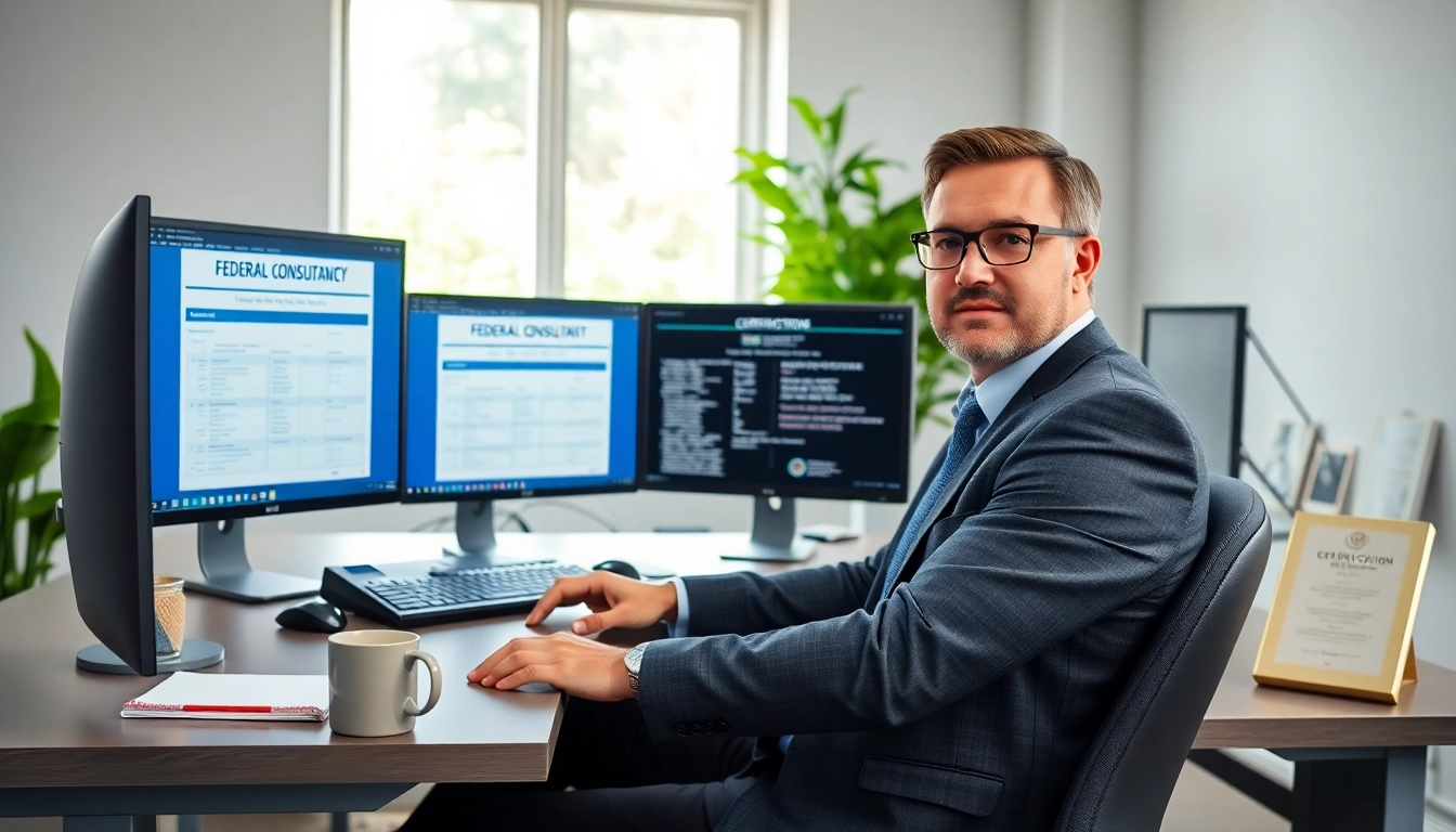 Consultant analyzing registration and certification in Federal databases for federal contracts.