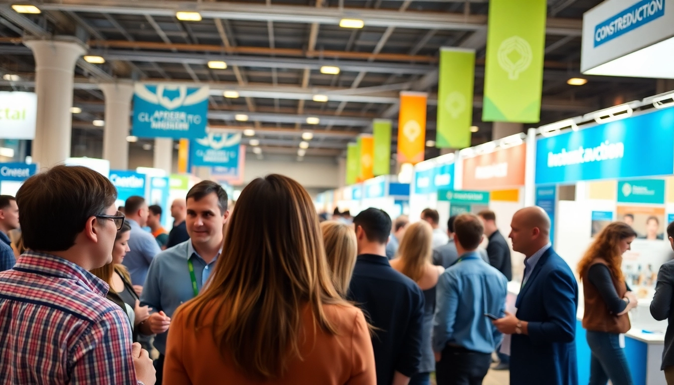 Engage in dynamic Construction networking events featuring professionals connecting at an industry expo.