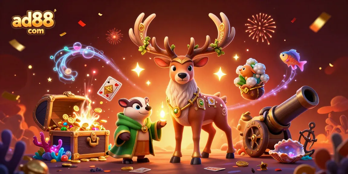 Engage with ad88 com's captivating casino experience through this vibrant illustration.