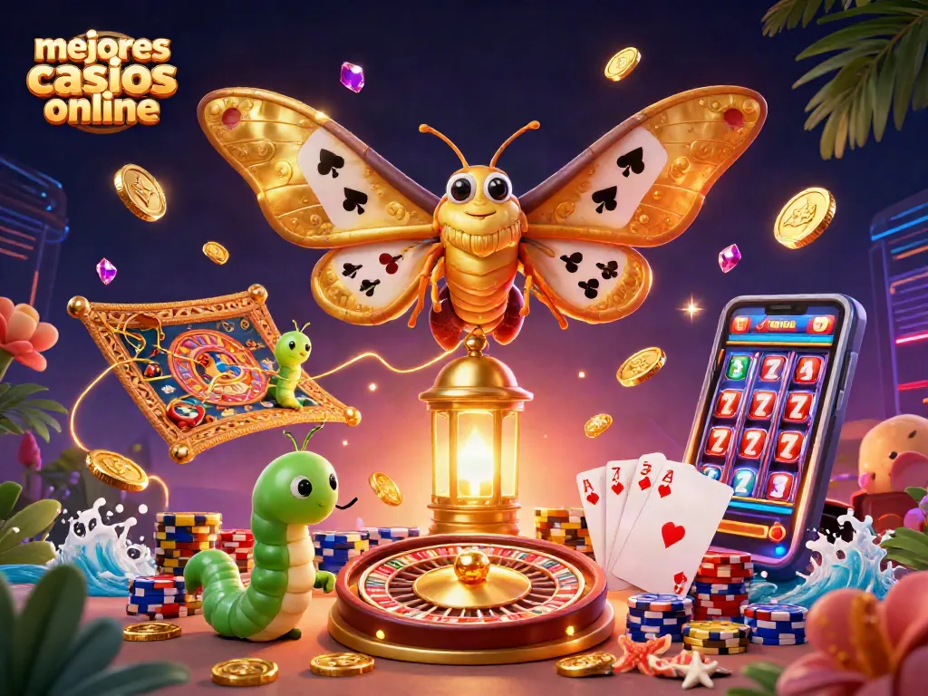 Juega en los mejores casinos online mientras exploras una vibrante escena de póker y ruleta.