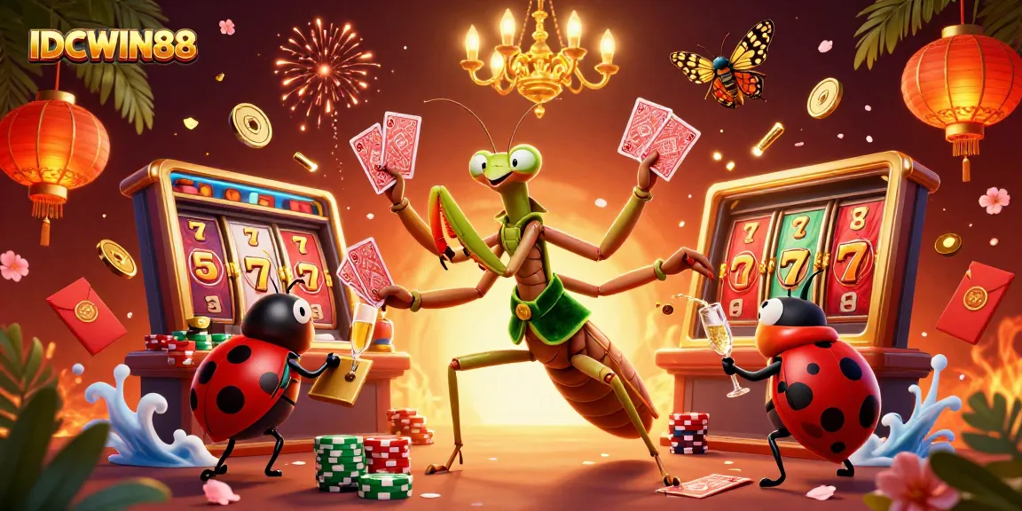 Experience the thrill of IDCWIN88 with vibrant slot reels, lucky 7s, and dynamic casino action.