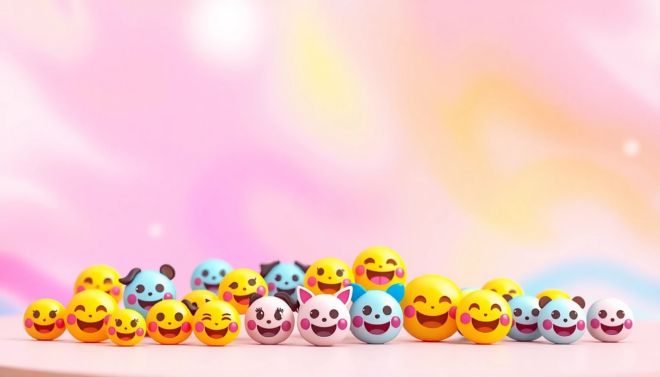 Highlighting vibrant tiktok emojis in a colorful abstract design, showcasing their playful nature.