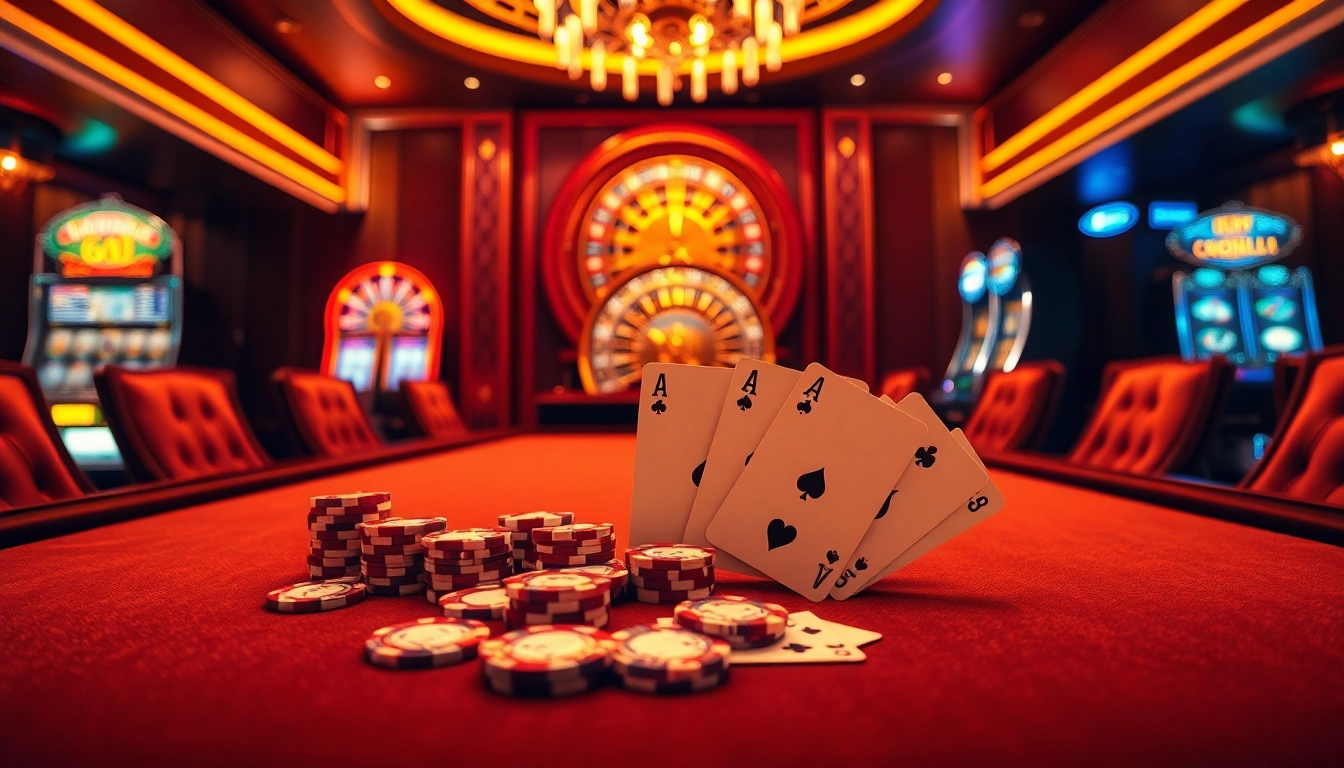 Experience high-stakes excitement at the GO8 casino table with luxurious poker chips and cards.