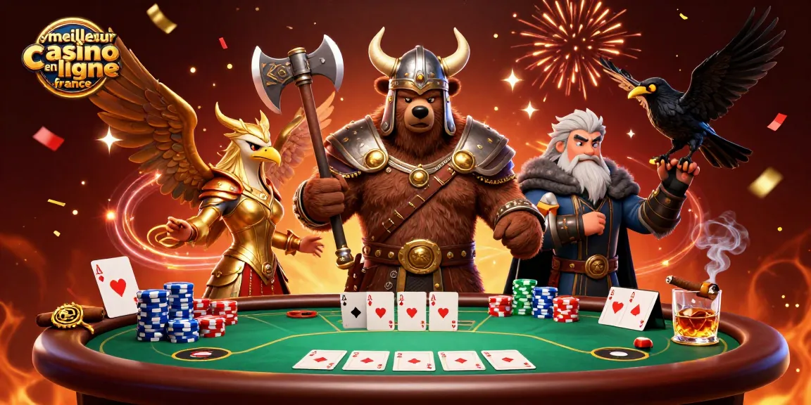 Vivez le meilleur casino en ligne France avec cette illustration captivante de jeux de cartes.