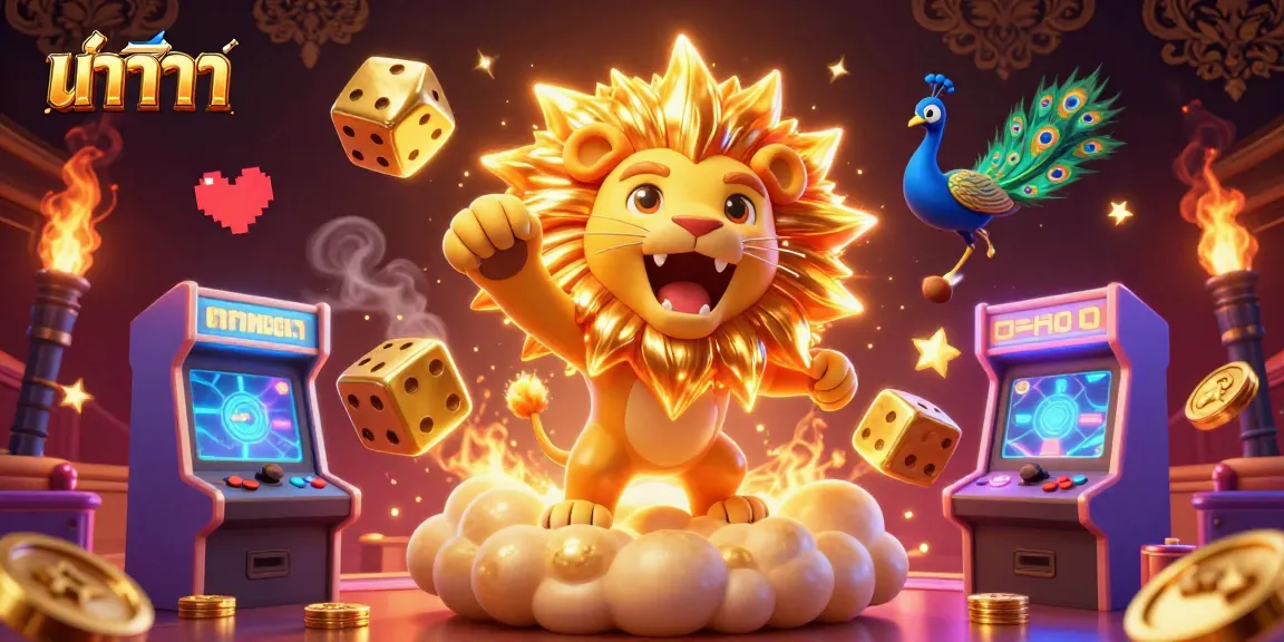 Win withบาคาร่า at a vibrant casino scene featuring a roaring lion and dynamic game elements.