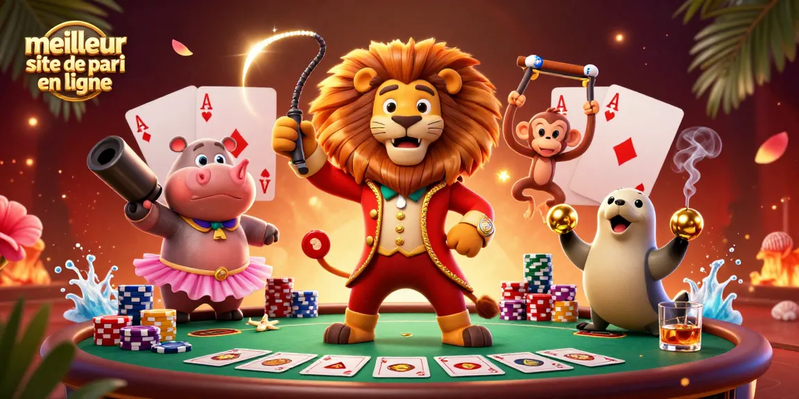 Survol des options de paris sur le meilleur site de pari en ligne avec des personnages de casino animés.