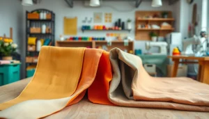 Canvas stoffen in diverse kleuren en texturen, zorgvuldig uitgestald in een creatieve werkruimte.