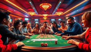 Menangkan pengalaman bandar toto dengan suasana kasino yang penuh semangat dan warna cerah.