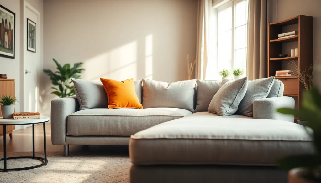 Explore a stylish sofa bed in a cozy living room, highlighting modern design and comfort.