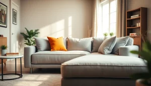 Explore a stylish sofa bed in a cozy living room, highlighting modern design and comfort.