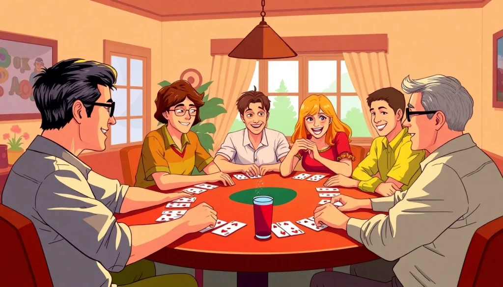 Players enjoying a lively game of Ok Rummy, showcasing excitement and strategy at the table.