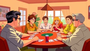 Players enjoying a lively game of Ok Rummy, showcasing excitement and strategy at the table.