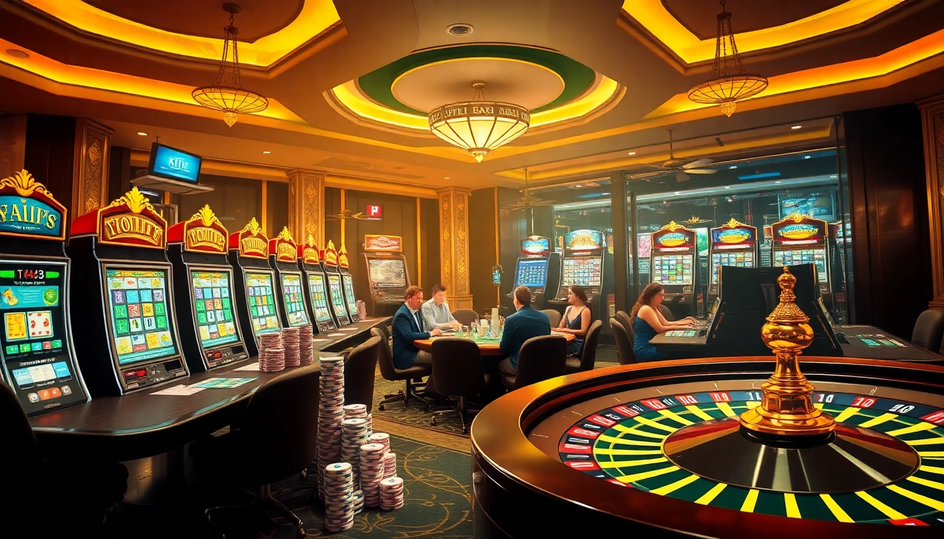 Discover the dynamic world of KJC AC 3, featuring a lively casino atmosphere with tables, cards, and machines.